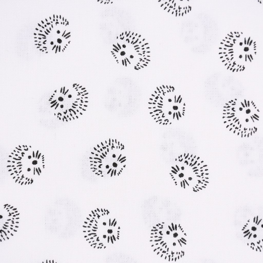 Baumwollstoff Igel weiß schwarz 1,5m Breite