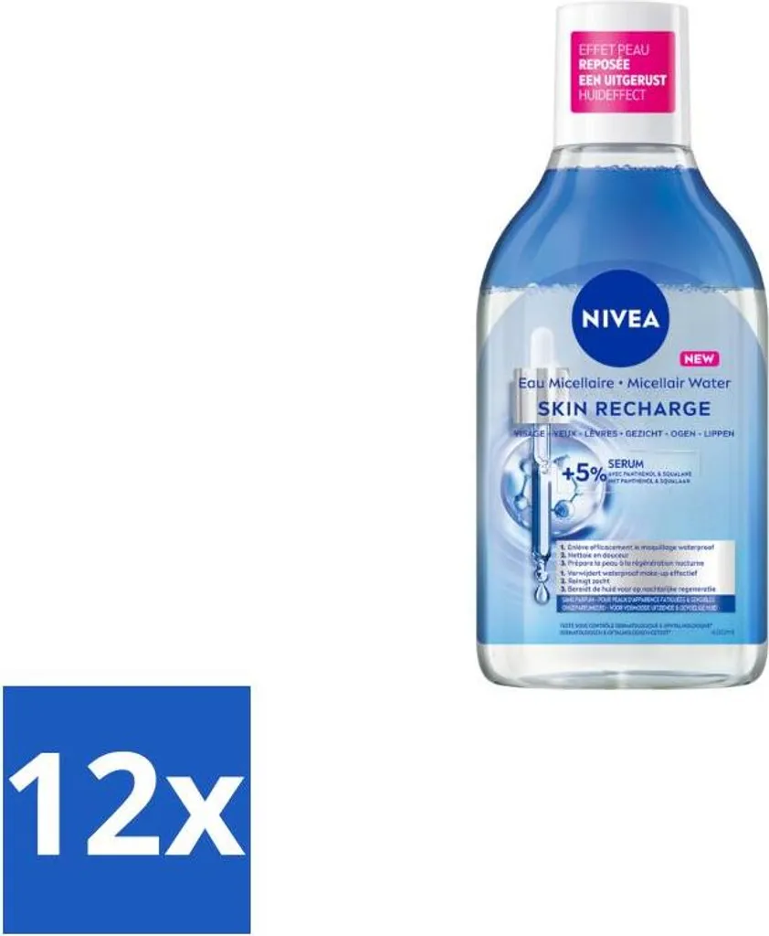 Scorta 12x NIVEA Acqua Micellare Rigenerante con Siero 5% 400ml