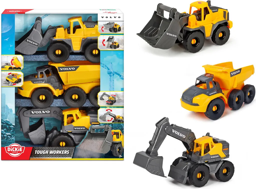 Coffret Camion Benne et Pelleteuse Volvo avec Éléments Articulés