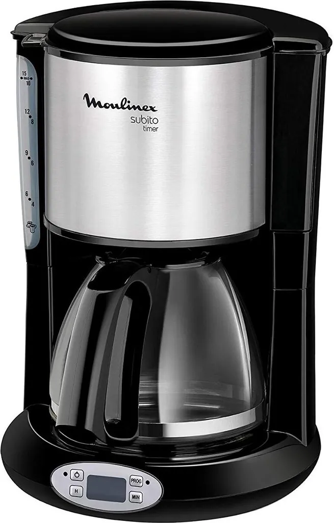 Cafetière Moulinex Subito FG362810 - Machine à Café Filtre 15 Tasses 1000W