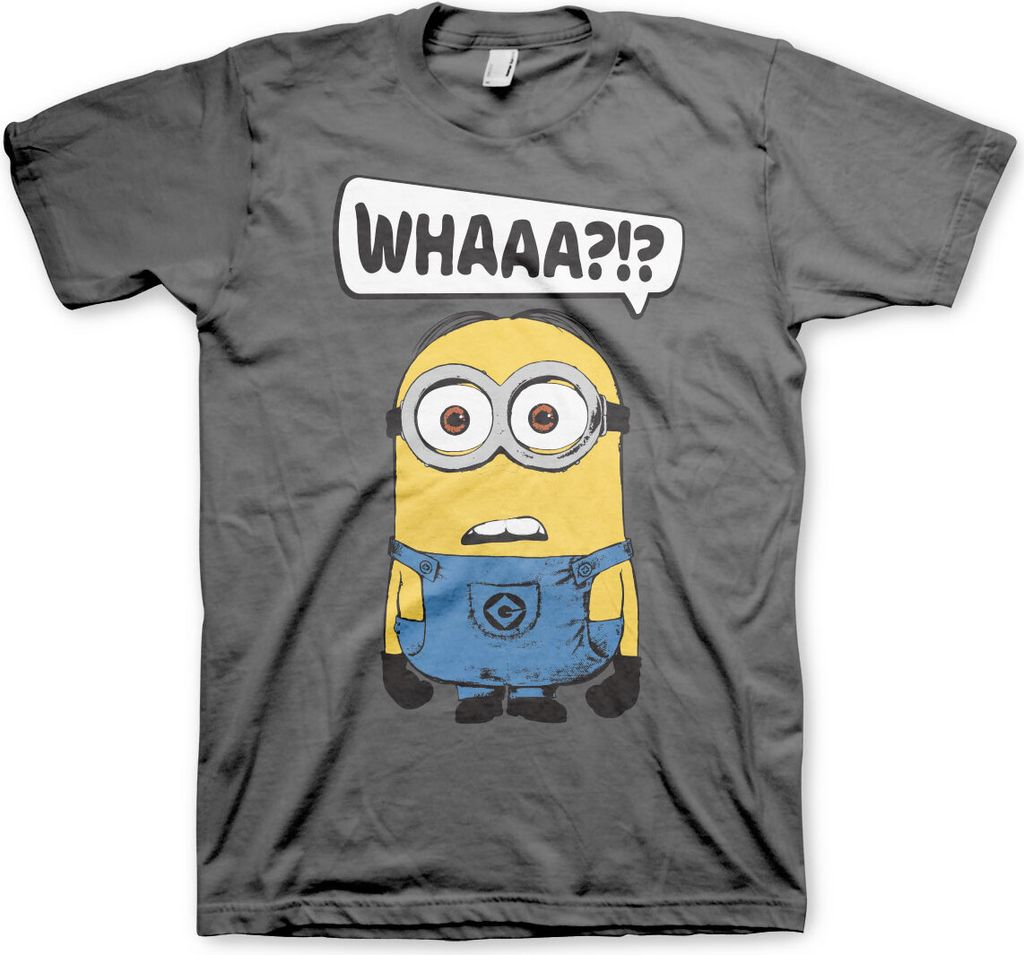 Minions - Whaaa?!? T-Shirt - Small - DarkGrey