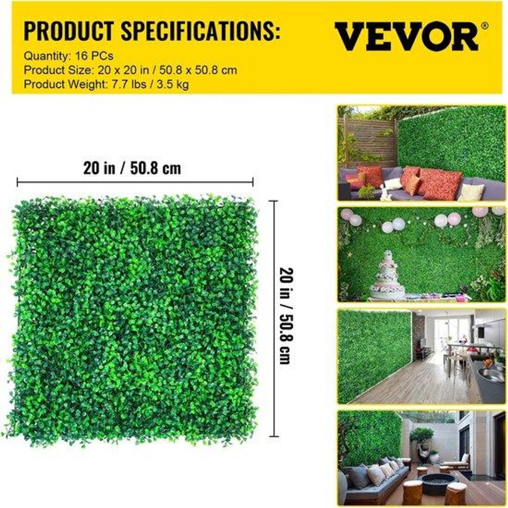 50x50 cm künstliche Gras Wandpaneel Buxus Hecke Dekoration