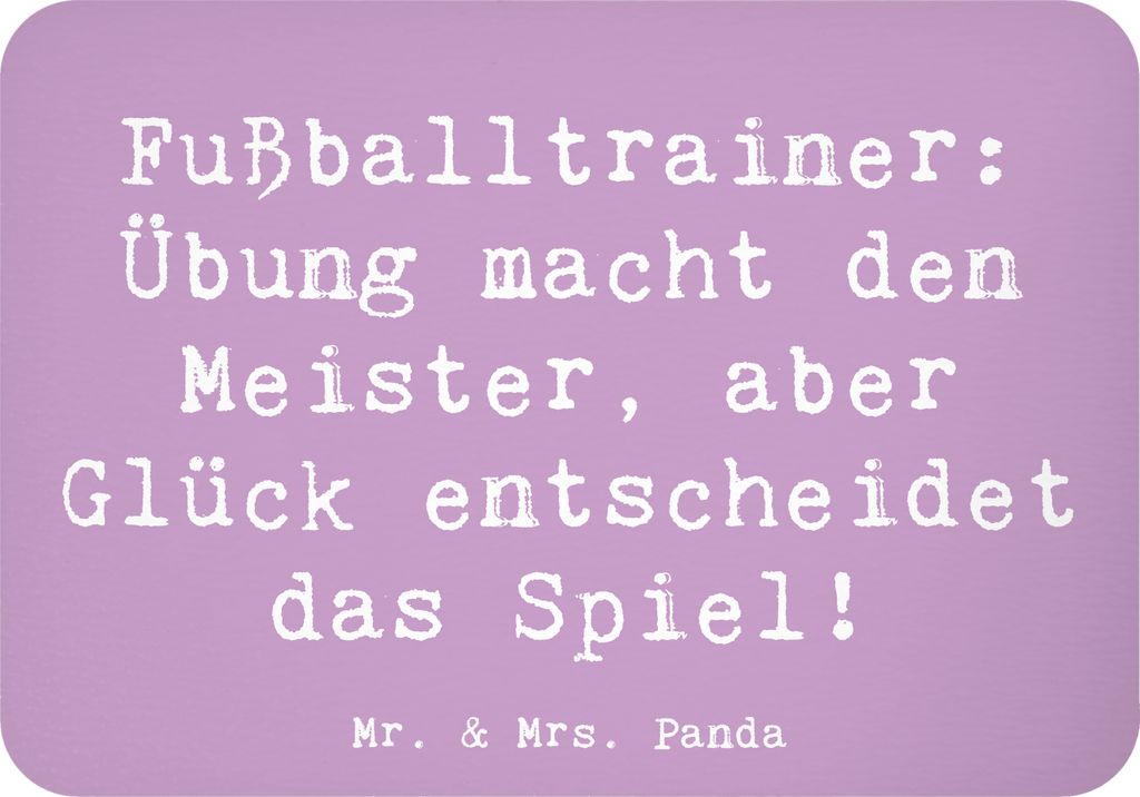 Mr. & Mrs. Panda magnet Spruch Fußballtrainer Erfolgskick - Lavendeltraum - Geschenk, Taktik, Mannschaft, wandmagnet, whiteboardmagnet, Berufslebe...