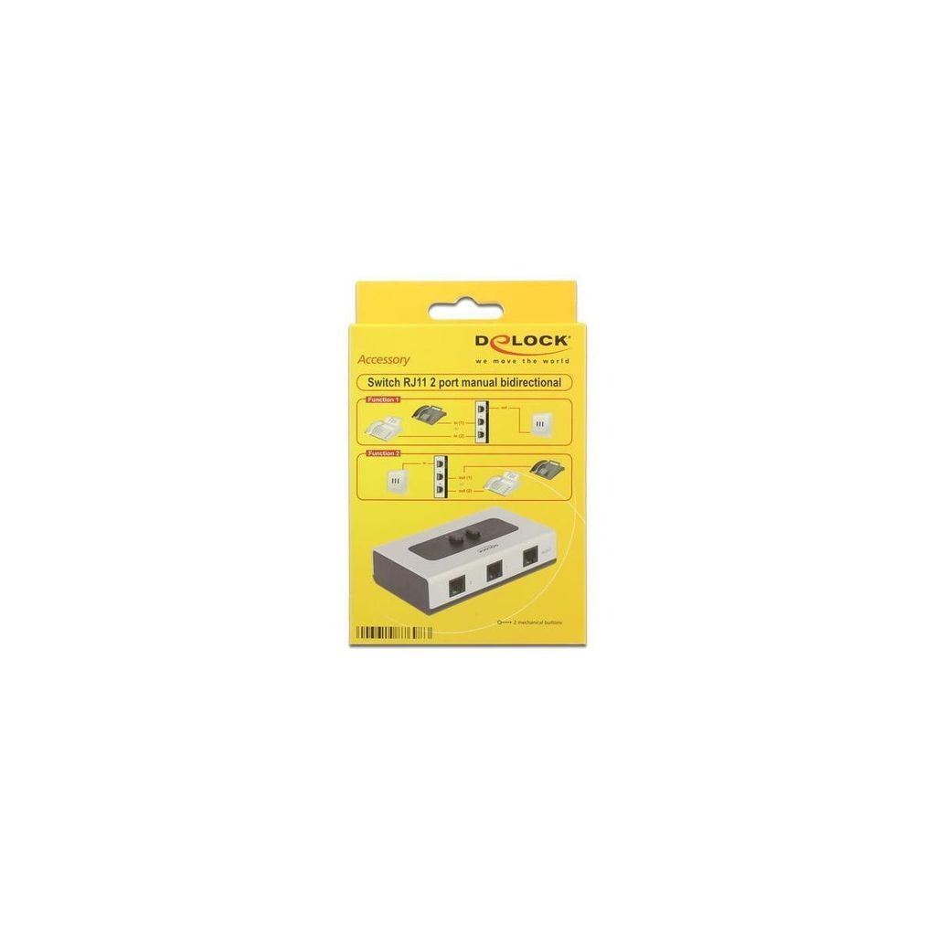 DELOCK RJ11 Switch 2 Port manuell bidirektional