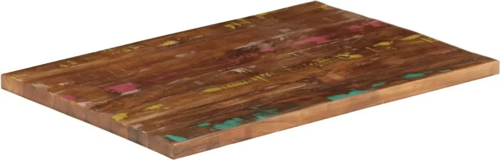 vidaXL Piano da tavolo 80x60x2,5 cm rettangolare in legno massiccio antico