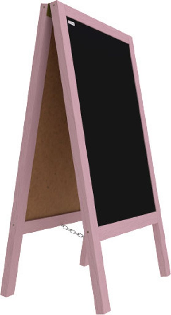Reklamní áčko růžové barvy s křídovou tabulí 118x61 cm Obrázek produktu 