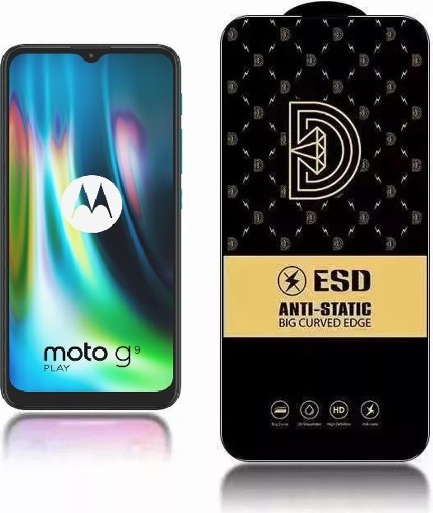 Antistatisches gehärtetes Glas für Motorola Moto G9 Play - Schwarz KP24217