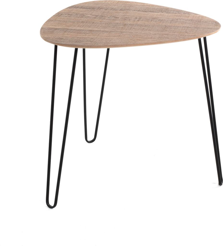 HAKU Möbel Beistelltisch eiche, schwarz - MDF, Metall, B/H/T: 48x48x48 cm