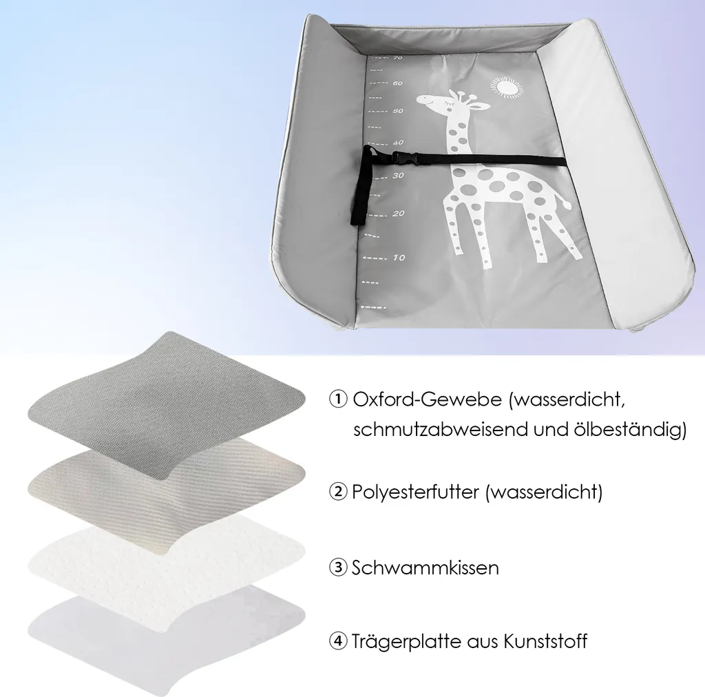 Table à Langer Pliable avec Baignoire Intégrée et Support Réglable - 6