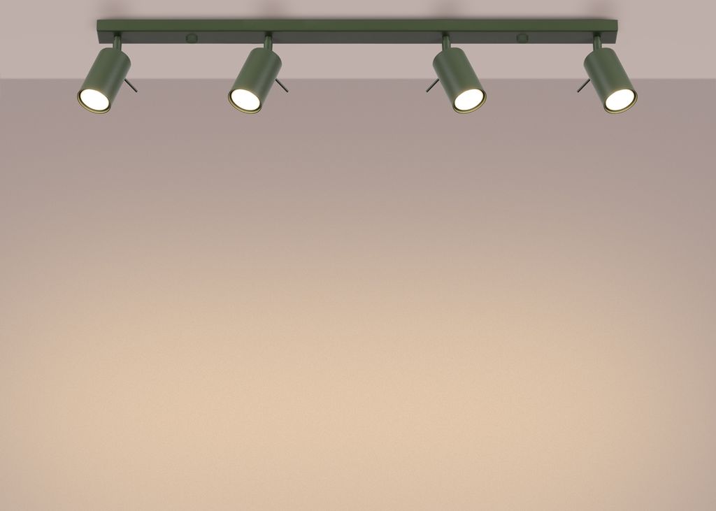 Plafond RING 4L olivgrün 4xGU10 10W Stahl 17x6x81cm Sollux Lighting