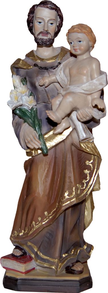 FADEDA Hlg. Josef mit Kind / Höhe:12 cm / handbemalt / detailgetreue Krippen Figuren - Weihnachten Tisch Dekoration Krippe Zubehör