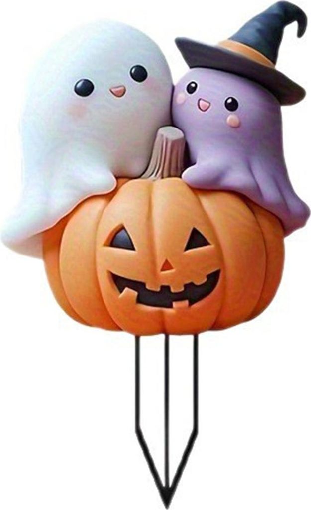Halloween Kürbis Geist Hof Zeichen Dekoration Metall Stake Outdoor Herbst Hof Ornament Horror-themen Wohnkultur