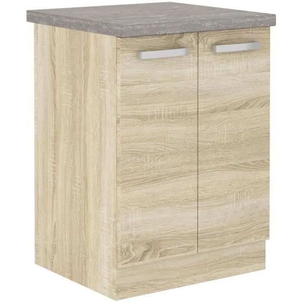 Mobile basso con 2 ante a battente - Decoro rovere Sonoma - Immagine del prodotto 