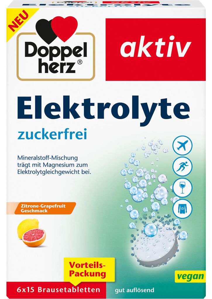 Doppelherz Elektrolyte zuckerfrei Brausetabletten 6X15 St Produktbild 