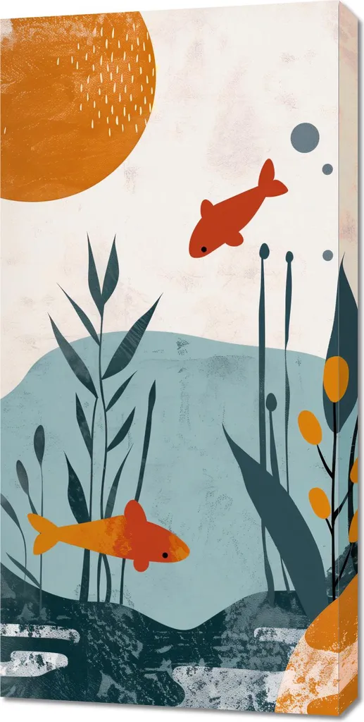 Tableau Monde sous-marin 50 x 100 cm - Décoration murale marine