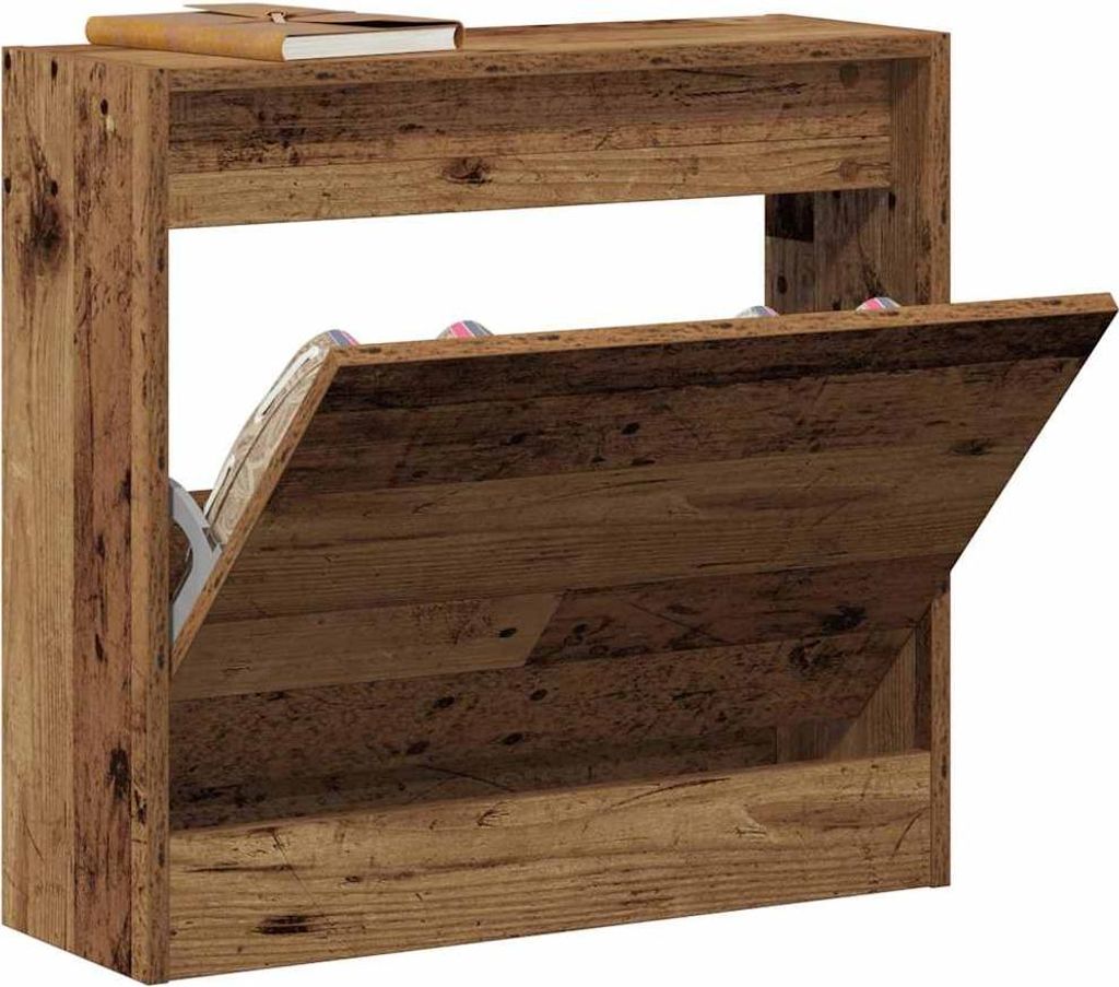 "im Diskont"Schuhschrank mit Regal Altholz 60 x 21 x 57 cm Holzwerkstoff - Schuhregale DEMöbel16951