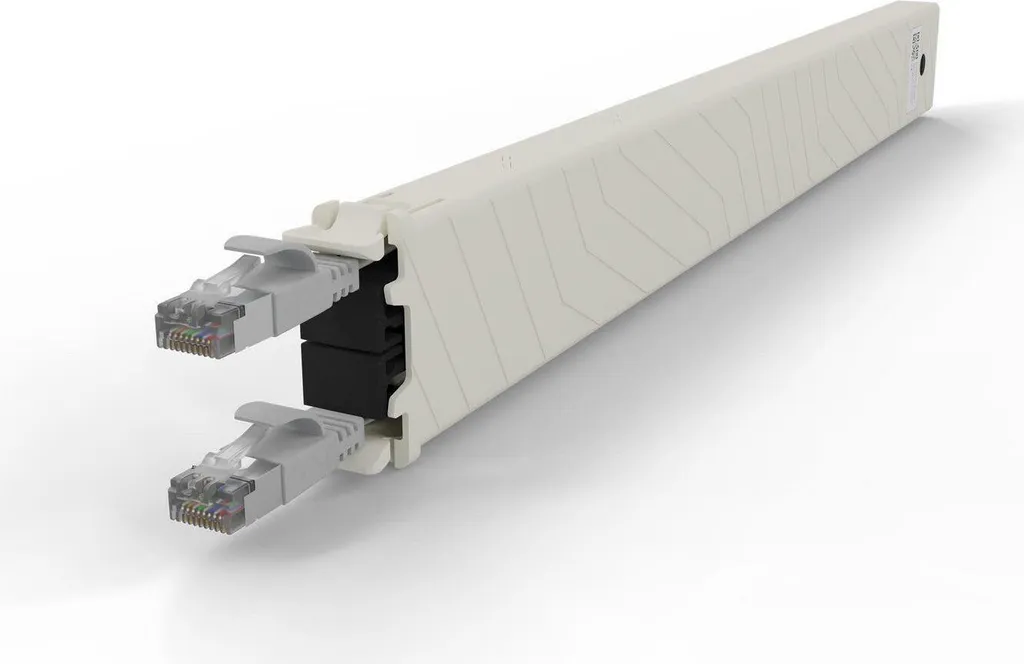 Cassette PATCHBOX 8RU STP Gris avec Câble RJ45 Blindé Cat.6a Haut