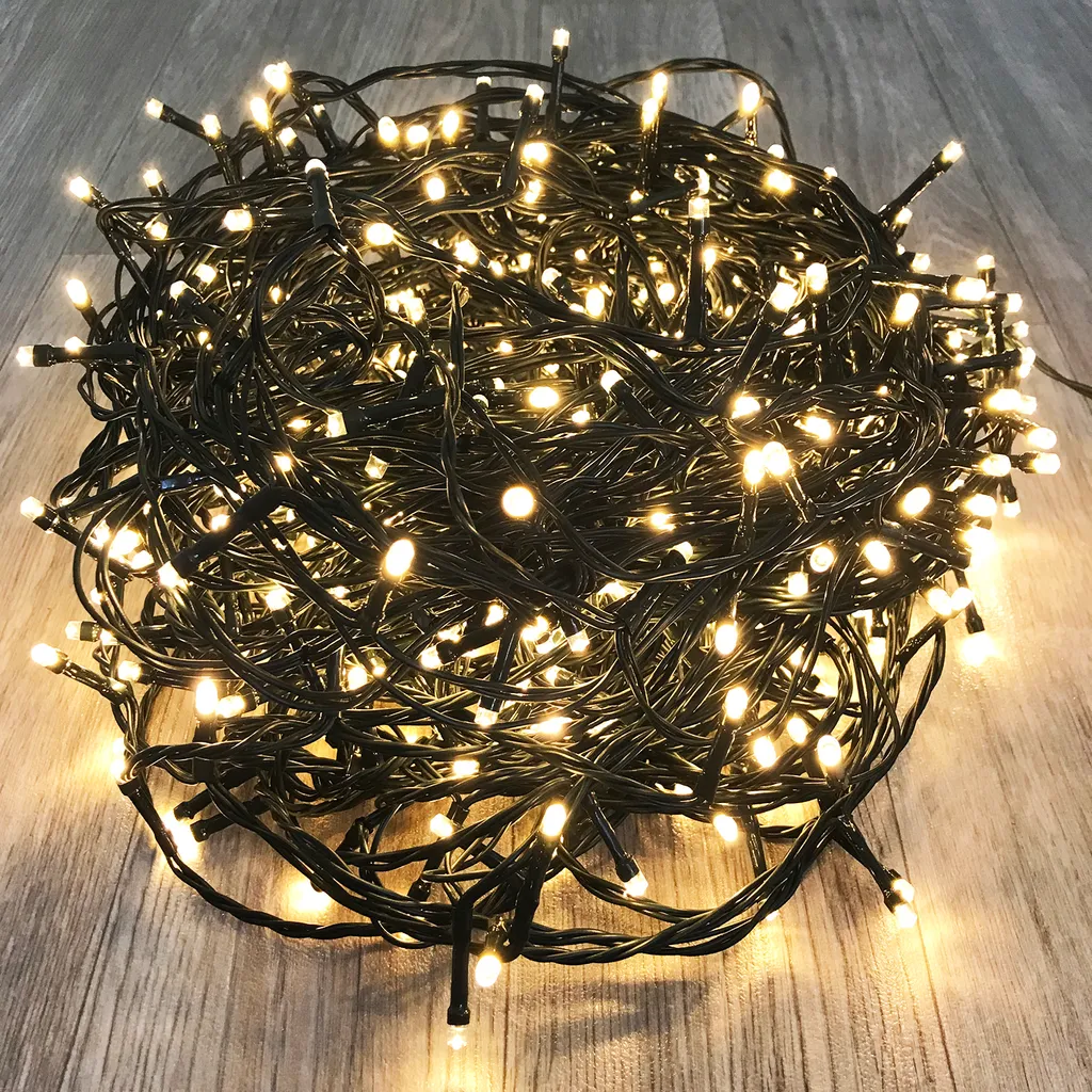 Décoration de Noël guirlande lumineuse à 500 LED blanc chaud extérieur