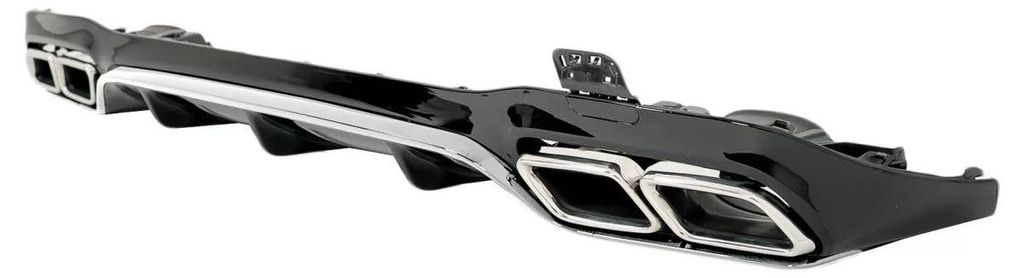 Stoßfänger-Diffusor Chrom-Endrohre für Mercedes E-Klasse Produktbild 