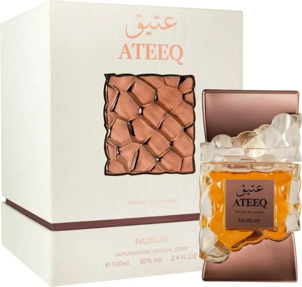 A perfume bottle and its box are displayed against a white background.