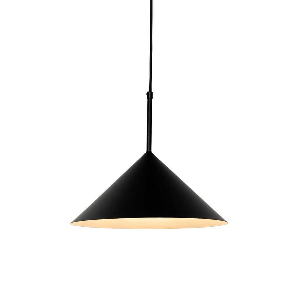 QAZQA - Design Design-Hängelampe I Pendellampe I Pendelleuchte schwarz - Triangolo I Wohnzimmer I Schlafzimmer - Stahl Rund - LED geeignet E27