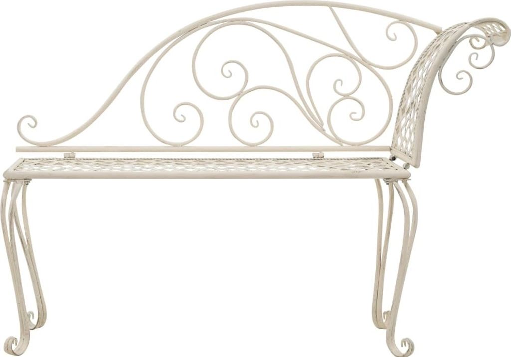 vidaXL Szezlong ogrodowy 128 cm metal antyczna biel Zdjęcie produktu 