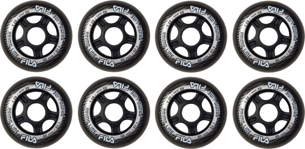 FILA Primo Line Wheels Inline Skates Fitness Räder 8er Set Rollen - 80mm / 82 A black