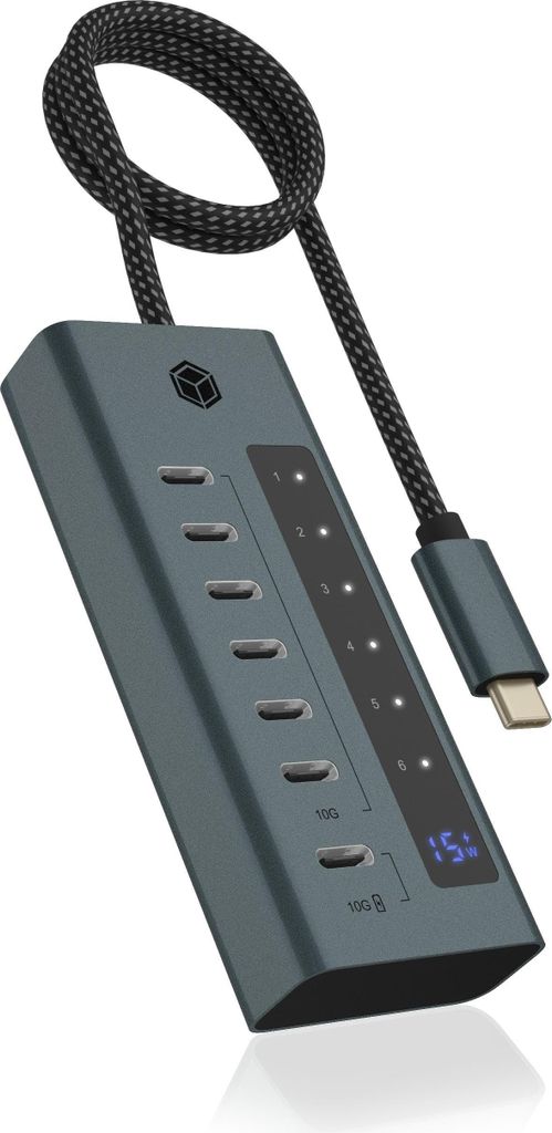 Hub  7-Port IcyBox Hub USB 3.2 Gen 2 Type-C retail Produktbild 