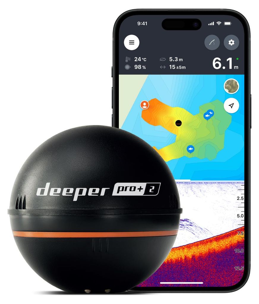 Deeper PRO+ 2 Fischfinder Echolot mit Tiefenmesser & GPS – Produktbild 