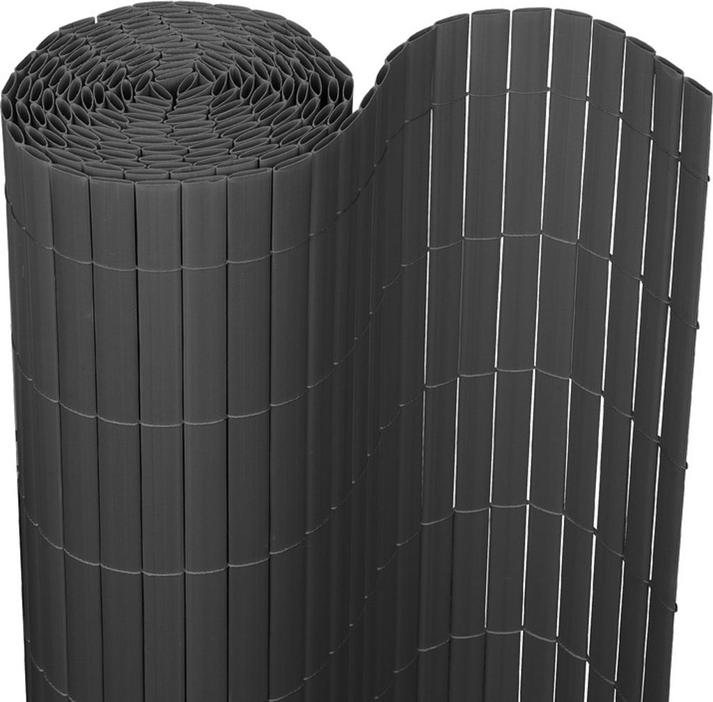 TolleTour Sichtschutzmatte PVC Sichtschutzzaun Anthrazit Windschutz fur Garten Balkon und Terrasse 80x400cm