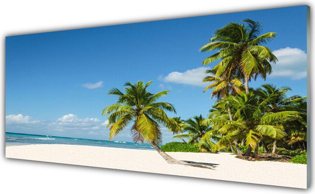 Acrylglasbilder 125x50 Wandbild Druck Strand Palmen Landschaft