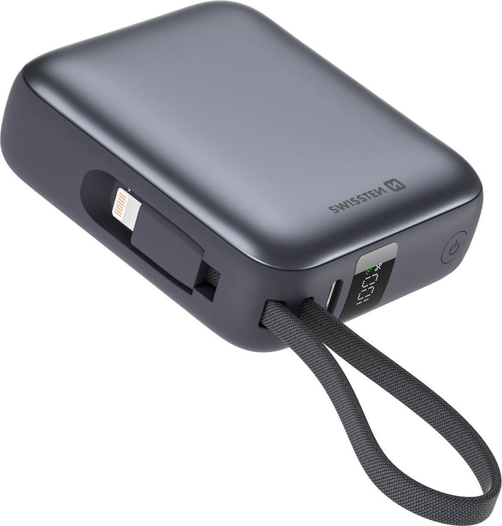 Swissten, batteria esterna da 10000 mAh con cavo USB-C e Immagine del prodotto 