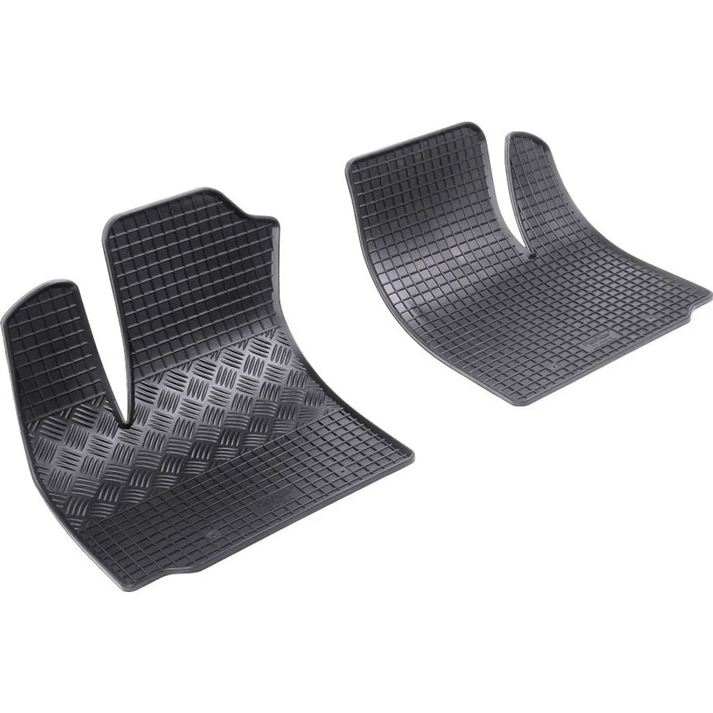 Tappetini Auto In Gomma Per Fiat Doblo I (2001-2006) - Set Da 4 Pezzi Con Bordo Rialzato Di 1.5 Cm - Antiscivolo, Inodori, A Vaschetta
