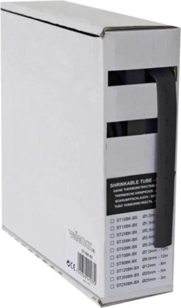 Guaina Termoretraibile 2.5mm Nera 15M - Box Dispenser Industriale - 1