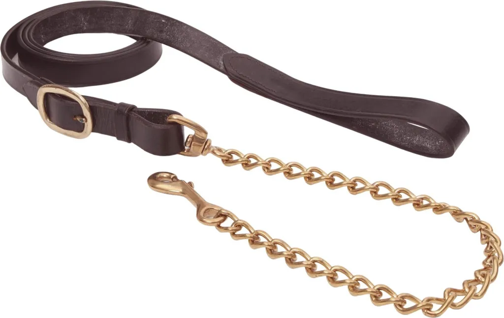 Longe cuir marron pour présentation en main de cheval - Velociti ER1701