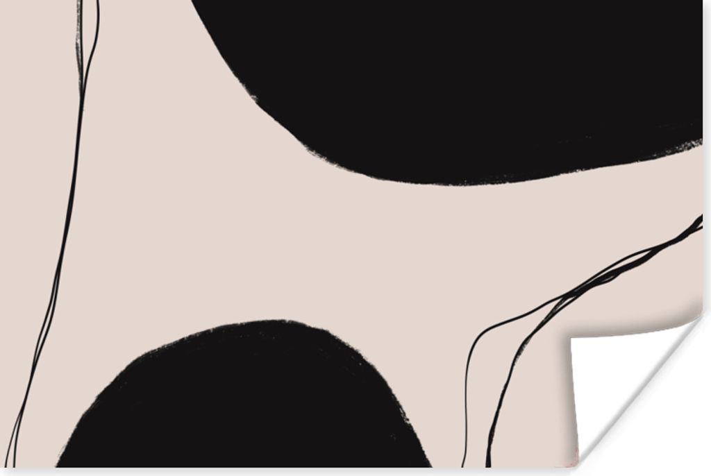 MuchoWow Poster Pastell - Schwarz - Minimalismus 120x80 cm - Bilder