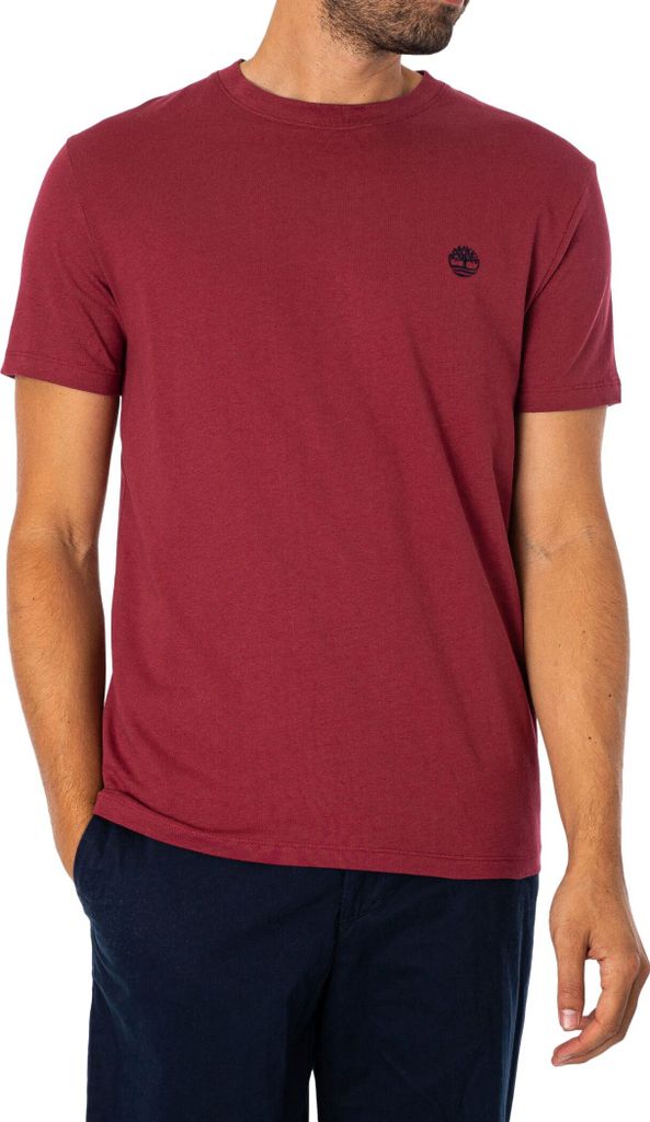 Timberland Slim Fit T-Shirt mit gesticktem Logo, Rot M