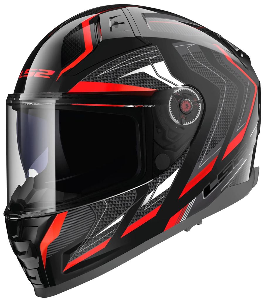 LS2 Integralhelm "FF811 Vector II Alizer schwarz / rot, Gr. 61 / 62 = XL