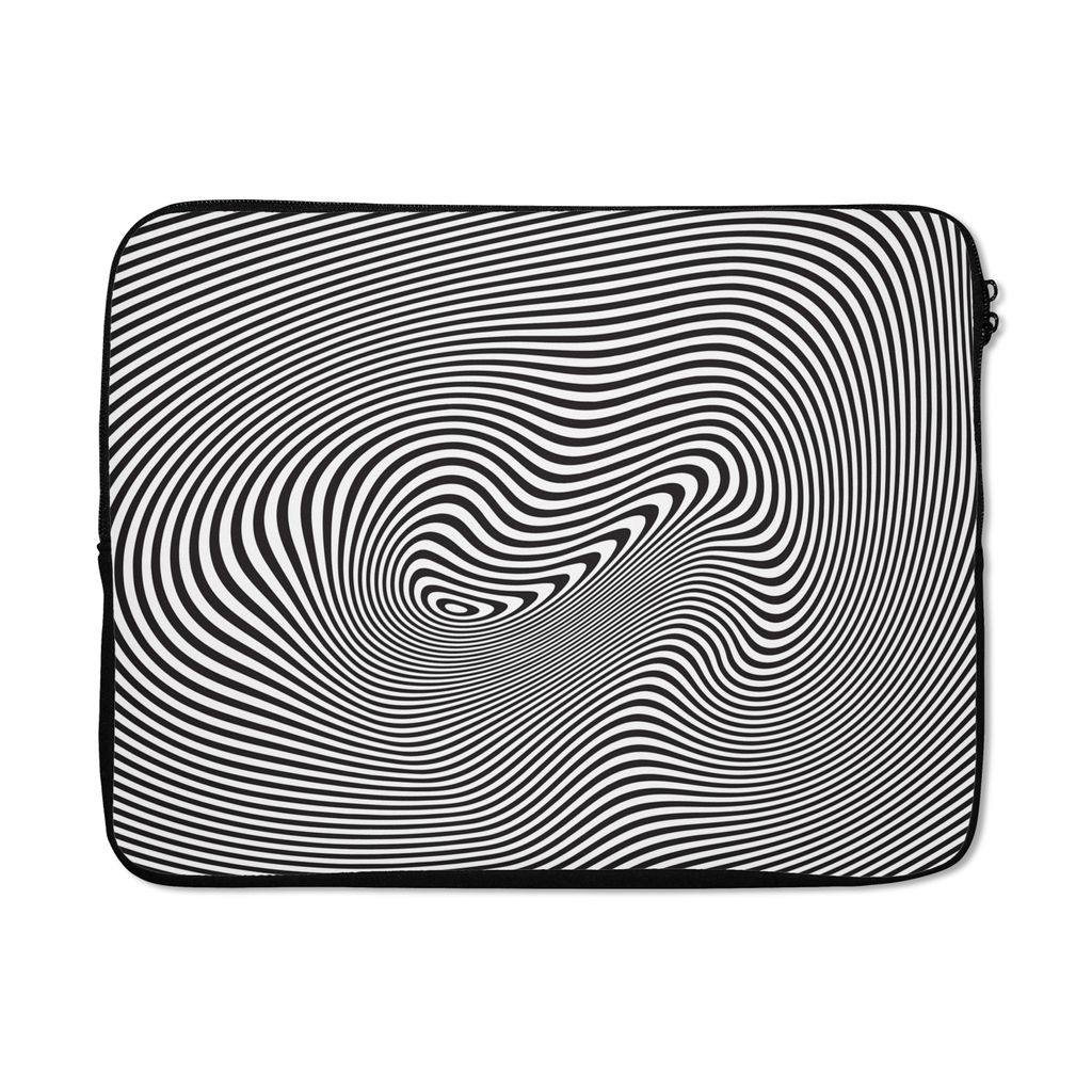 MuchoWow Laptop Hülle 17 Zoll Laptoptasche Optische Täuschung mit gewellten Linien - Zipper - Schutzabdeckung