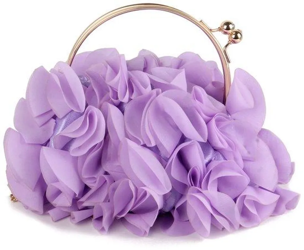 Pochette de cérémonie compacte en satin fleuri anti-rayures smartphone