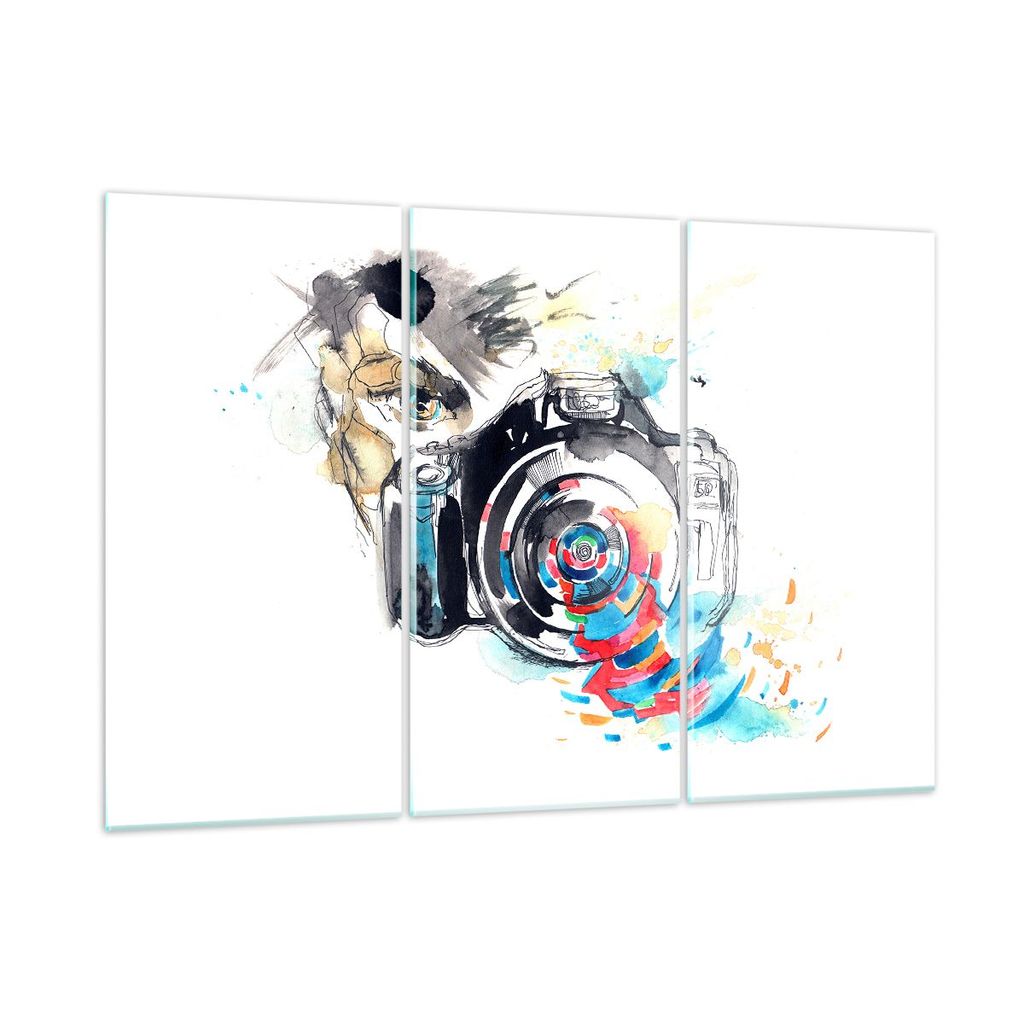 Bilder auf glas - Fotograf Kamera Fokus Hobby - 105x70cm - Glasbilder - Wandbilder - Kunstdruck - zum Aufhängen bereit - Wanddekoration aus Glas -...