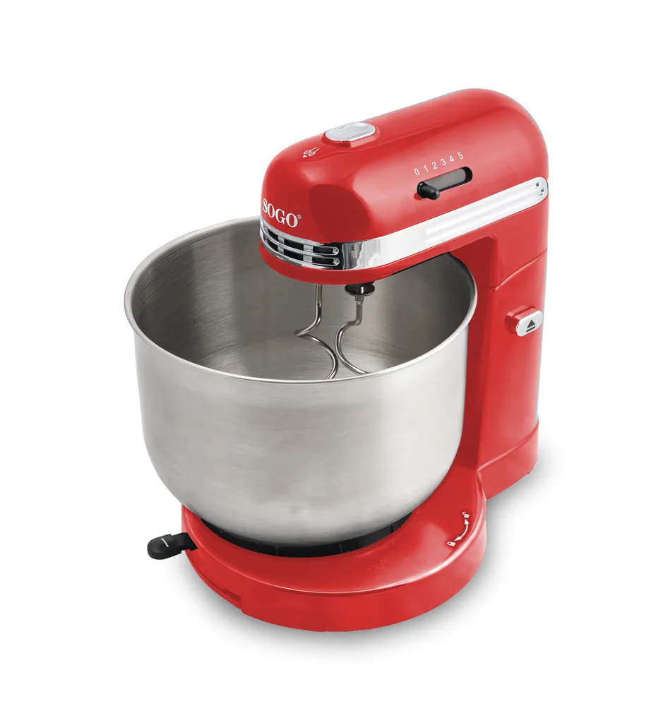 Impastatrice SOGO 350W Rossa: Sbattitore Elettrico con 5 Velocità e Inox