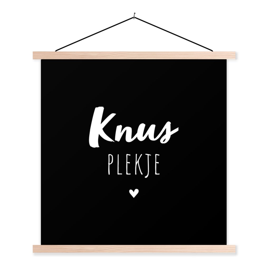 MuchoWow Textilposter Startseite - Zitate - Gemütlicher Ort - Text 120x120 cm mit holzfarbenen Rahmen - Textil-Poster