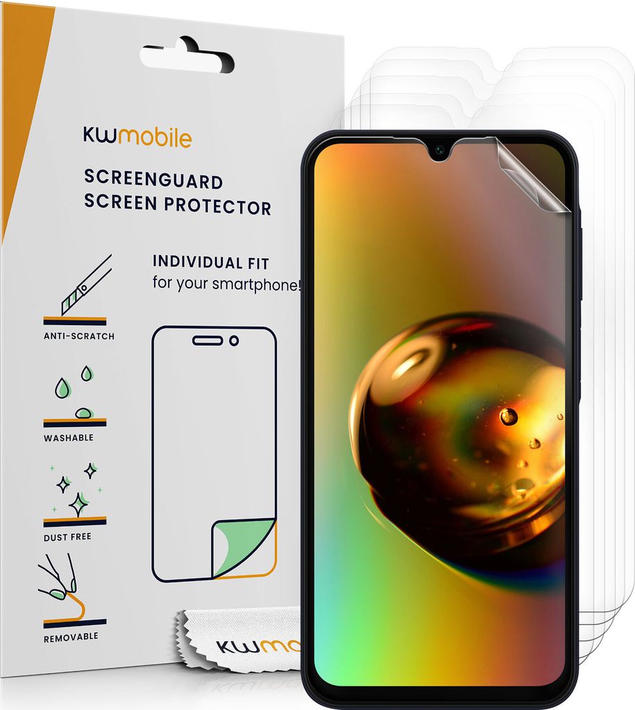 kwmobile 6x Displayschutzfolie kompatibel mit Samsung Galaxy A15 5G Folie - klare Schutzfolien Set in transparent