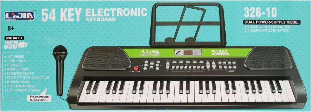 Clavier musical enfant avec micro 69x25 cm pour éveil créatif