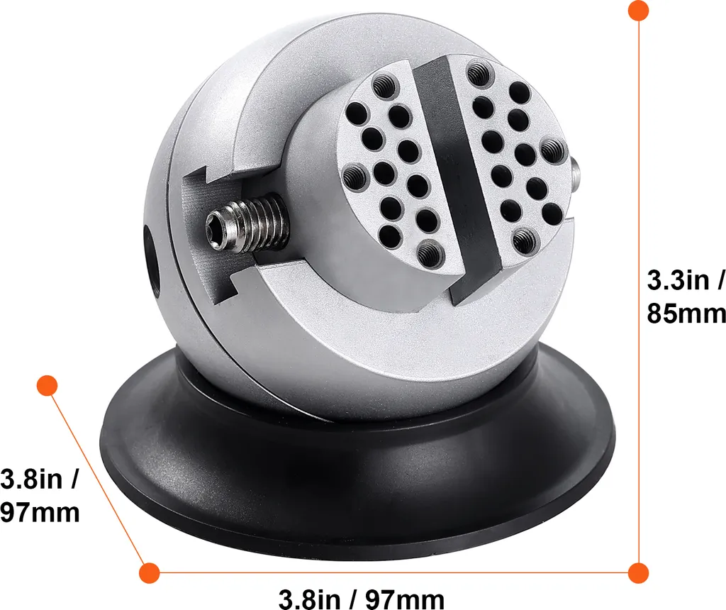 SucceBuy Ball Vise: strumento di incisione da 3" con rotazione a 360°. 30 attacchi PCS per lavori di intarsio di pietre preziose e piccole incisioni. Blocco standard per incisioni professionali di gioiellieri - 4