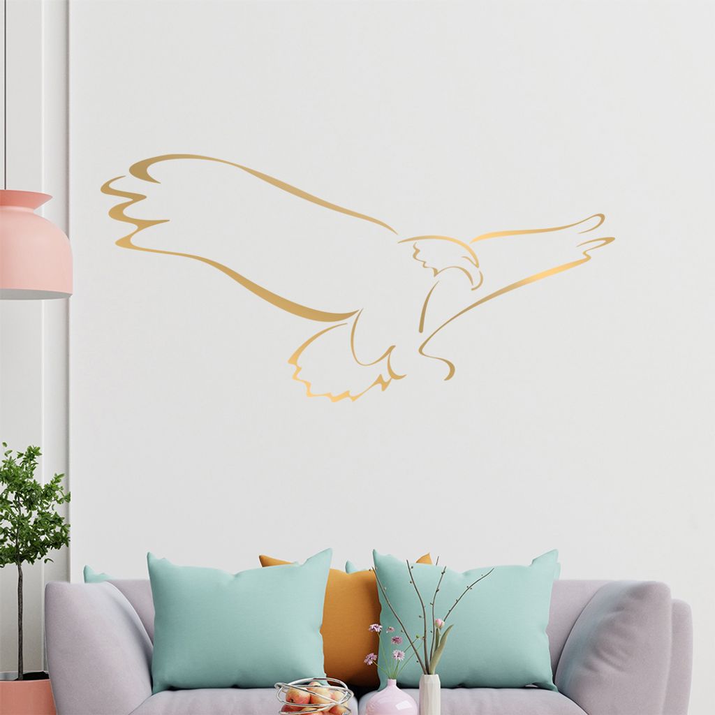 Adler Linien Wandtattoo in 6 Größen - Wandaufkleber Wall Sticker - Dekoration, Küche, Wohnzimmer, Schlafzimmer, Badezimmer