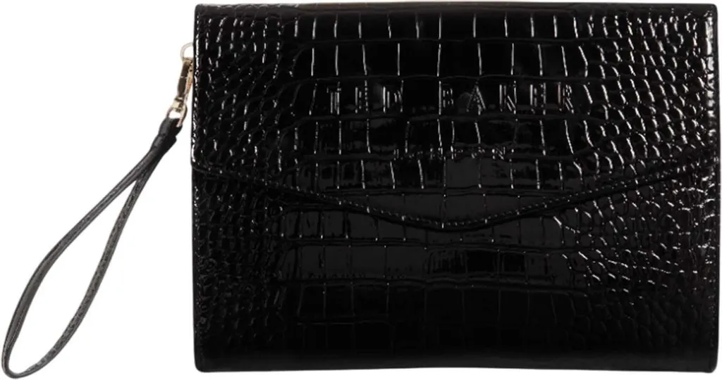 Pochette de Soirée Noire Crocey Ted Baker Sac Main Style Enveloppe