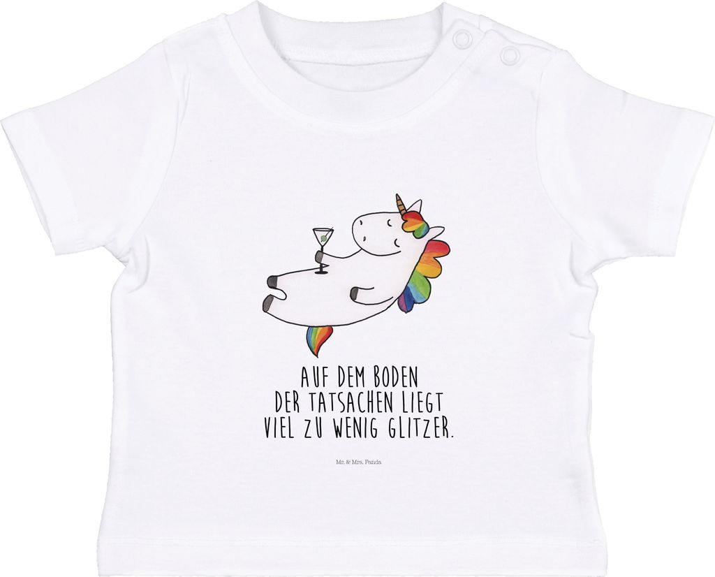 Mr. & Mrs. Panda Babyshirt Einhorn Cocktail 6. - 12. Monat Produktbild 