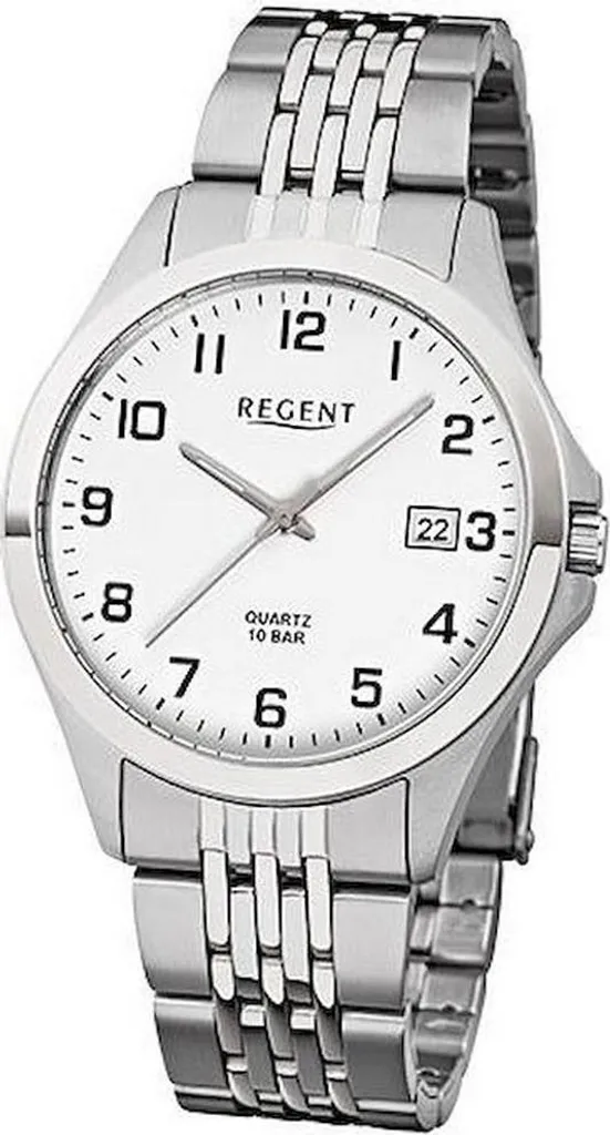 Montre Homme Regent F-916 en Acier Inoxydable avec Bracelet Cuir Noir